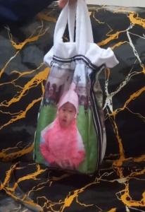 Tote bag custome foto nama bahan kain velboa tempat mukna tas jinjing