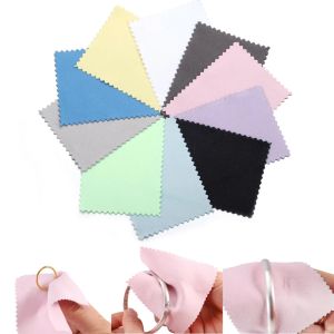 10Pcs (Random Color)Gold Silver Jewelry Polishing Cleaning Cloth Glasses Lens Phone Screen Soft Wiping Cloth