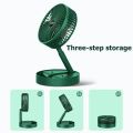 Foldable Telescopic Desk Electric Fan Mini Folding Fan Mute With USB Charging Retractable 3-Speed Portable Indoor/Outdoor Fan. 