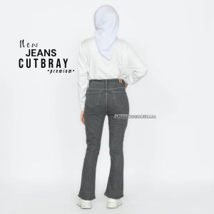 Celana Panjang wanita Jeans Cutbray Wanita Full Length Pinggang Tinggi - Gaya Casual Panjang