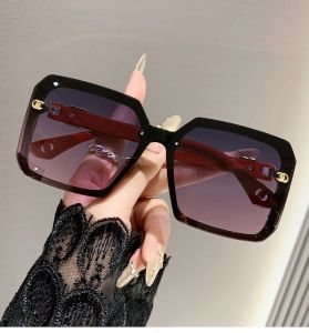 Kacamata hitam kacamata wanita kacamata anti UV400 sunglasses bentuk kotak besar A035