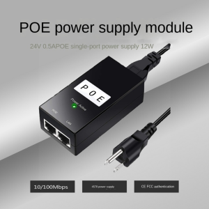 KJ57K 100Mbps POE Power Injector ใช้ร่วมกันได้ 0.5A 24V/48V แหล่งจ่ายไฟ POE แหล่งจ่ายไฟแบบพาสซีฟ เดสก์ท็อป อะแดปเตอร์อีเทอร์เน็ต POE AP เครือข่ายไร้สาย
