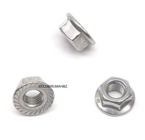 PER10BIJI MUR PUTIH TOPI M8 HEX FLANGE NUT PITCH 1.25 KUNCI 12 ADA RING garisnya garis garis mur tanpa baut