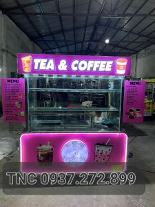 XE TRÀ SỮA 1M4X70 ĐÈN LED NGHIỄN BỤNG KIỂU CHỮ NỔI + LOGO NỔI TÂN NGỌC CHÂU TNC 0937.272.899