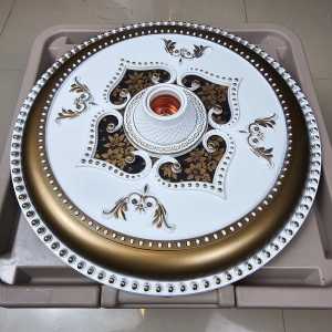 Vicon Ornamen Hiasan Tengah Gypsum 30x30cm PVC dengan Fitting E27 Plastik Dekoratif Elegan untuk Plafon Rumah
