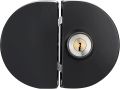 Glass Door Lock Fits on 10 mm -12 mm Glass Door Anti-Theft Security Lock Double Swing Hinged Frameless Push Sliding Gate Lock with 3 Keys (Black). 