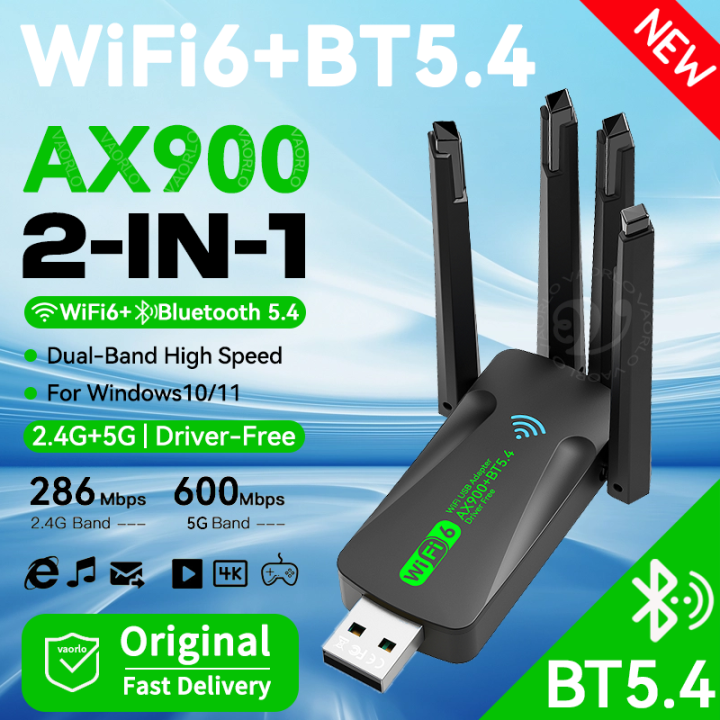 NEUTYPECHIC Chiavetta WiFi + Bluetooth 2 In 1 – 900Mbps, Doppia Banda 2.4/5GHz, Antenna 5dBi, Per Windows 11/10/7