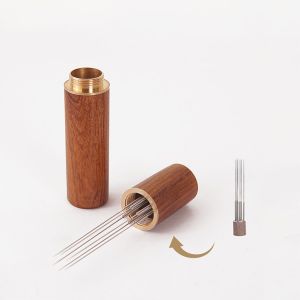 VOLKAFE Wooden Coffee Needle Distributor WDT Tool with Storage Case