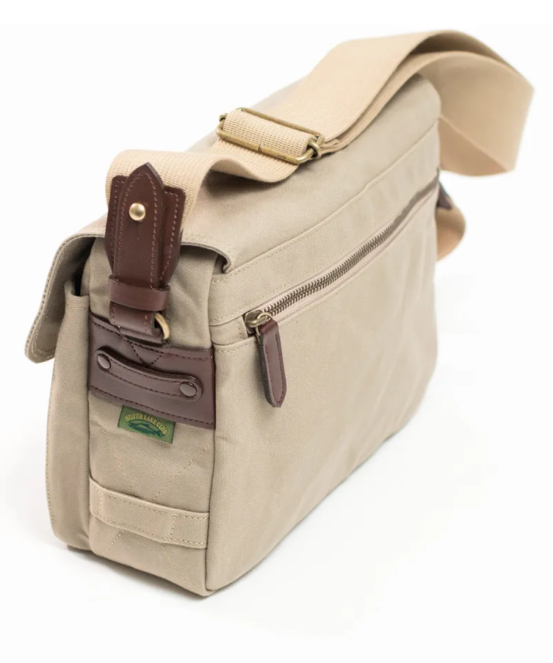 SILVER LAKE CLUB Canvas Messenger Sling Bag Beige | Made in  display picture 1