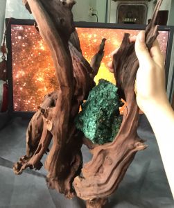 Đá khoáng thạch khổng tước Azurite MALachite xanh trứng MS324