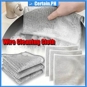 Double Layer Thickened Cleaning Cloth Metal Steel Wire Rags Kitchen Dishwashing Cloth