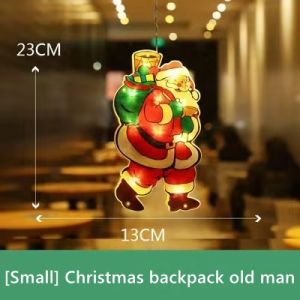 [SG Ready Stock] LED Christmas light Santa Claus snowman elk shape Christmas decorations window suction cup lights