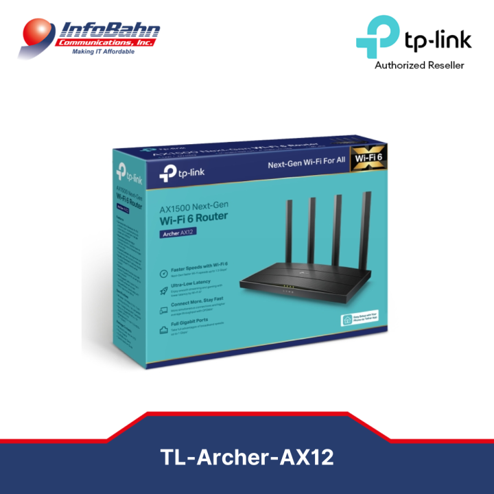 TPLink Archer AX12 AX1500 WiFi 6 DualBand Gigabit Router MUMIMO