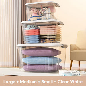 Clear Storage Bin With Lids Plastic Pantry Organizer Home Storage Bins Plastic Storage Container Stackable Box with Lids for Organizing