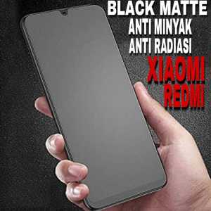 TEMPERED GLASS KACA BLACK MATTE (XIAOMI REDMI) 9A/9C/8A/10C/10A/NOTE 9/6A/9T/ANTI MINYAK FULL LAYAR