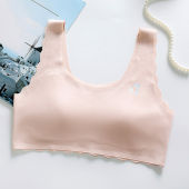 Maniyun 9-16Y Girls Training Bra Teenager Young Soft Seamless Vest Comfort Non-wired Bra 固定杯