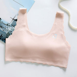 Maniyun 9-16Y Girls Training Bra Teenager Young Soft Seamless Vest Comfort Non-wired Bra 固定杯