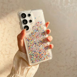 Glitter Quicksand Phone Case for Samsung S23 S24 S25 S26 Ultra Shell Soft Silicone Back Cover Clear Moving Sand Liquid Hull Girl