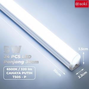 AOKI Tabung LED T5 TUBE - Lampu Hemat Energi Instalasi Mudah Pilihan Warna & Daya