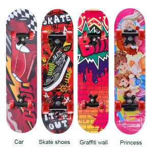 2-10yrs Skateboard for Kids Beginners Skateboard Four-wheels Child Scooter Long 60cm Kids Outdoor Toys Gift