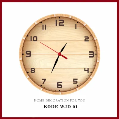 Jam dinding Ruang Tamu Kamar Rumah Modern Tema Kayu Natural