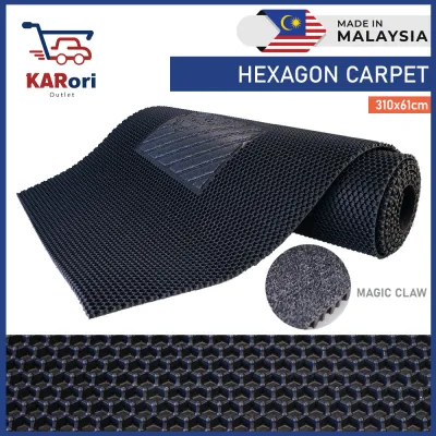 ANTI-SLIP WATERPROOF UNIVERSAL HEXAGON CAR MAT (310 x 61cm) / HEXAGON CARPET MADE IN MALAYSIA