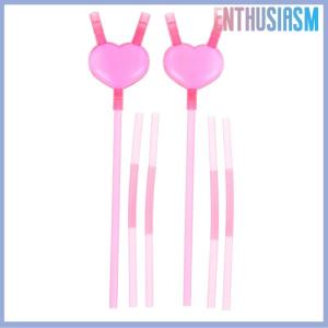 【Enthusiasm】🌟🌟【Hot Sale】🎈 Love Heart Double Straw Unique Flexible Drinking Tube Straws Bar Accessories