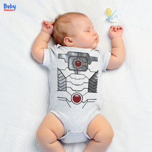 Cyborg Baby Costume Onesie 0–12 Months | Superhero Cotton Bodysuit