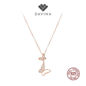 DAVINA Ladies Fonnie Necklace Rose Gold Plated Sterling Silver 925 - Kalung Wanita Perak S925