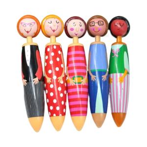 5 Pcs Creative Doll Ballpoint Pen 0.7mm Retractable Ballpoint Pen Oil Pen Press Pen Smooth Writing Pen for Office School