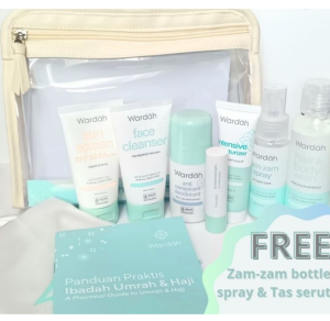 Wardah Paket Haji & Umrah - Non Alkohol - Non Fragrance (Cleanser Moisturizer Sunscreen Deodorant Multipurpose Sanit