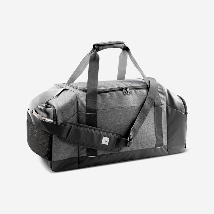 Kipsta 55L Large Capacity Essential Sport Bag Black Grey x1 Duffel Bag Gym Bag Carrying Gear All Sports Equipment Ball Football Compact Storage Lazada