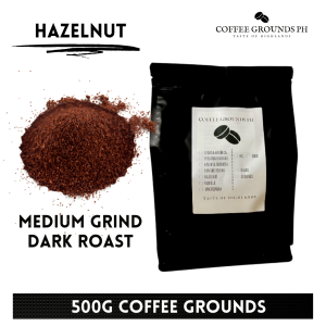 Coffee Grounds PH - Hazelnut Dark Roast 500g | Medium Grind x Dark Roast | Organic Coffee for Coffee Makers