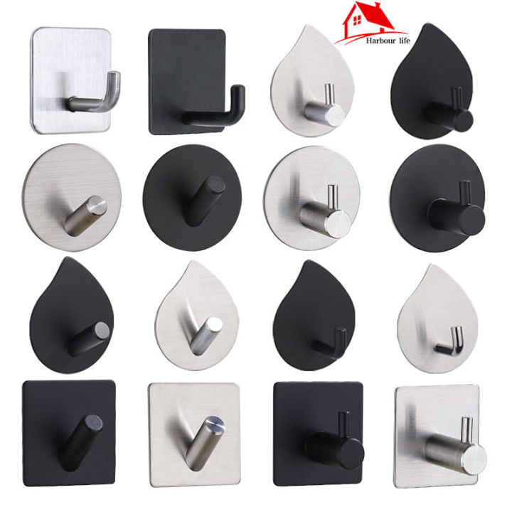 10 PCS Stainless Steel Robe Hook Wall Hook Towel Hook for Bathroom ...