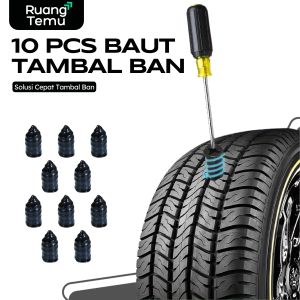 10 Pcs Skrup Paku Karet Tambal Ban Tubeless / Alat Tambal Ban Praktis / Patch Bolt
