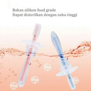sikat gigi gagang silikon bayi  baby silicone tooth brush bunda galleri