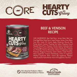 【Pet Mates】Wellness CORE - Hearty Cuts in Gravy - Grain-Free Canned Dog Wet Food 12.5oz (354g)