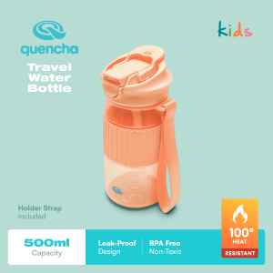 Quencha 500ml Kids Water Bottle with Built-in Straw and Dual Spout