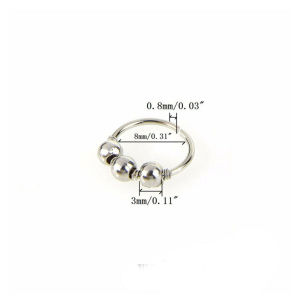 BAIXL Retro Fashion Helix Hoop Stud Tragus Septum Nostril Hoop Nose Ring Round Beads Body Piercing Lip Earring
