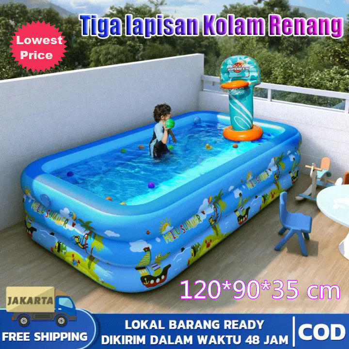 HaloHalo Mainan Anak Kolam Renang Karet Anak Baby Bathttub Kolam