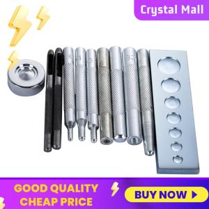 [Arrived within 3 days] 11pcs Die Punch Hole Snap Rivet Button Setter Base Kit For DIY Leather Tool