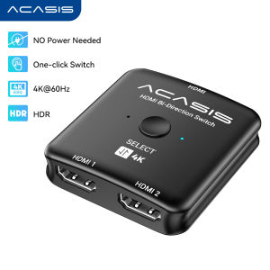 Acasis 4K HDMI 2.0 Bidirectional Switch Splitter 2 in 1 Out 1 in 2 Out Modes One Button HDR Switcher Plug and Play for Xbox PS5 PC Monitor TV Streaming Devices
