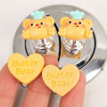 【Warm Homie】4 Pcs New Cute Butter Bear Toilet Press Button Water Tank Push Switch Assistant Cabinet Door Drawer Handle. 