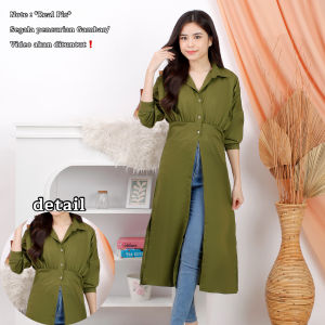 RED Dress Blazer Modern 934/Jennie Dress Blazer/Dress Blazer Wanita Long Sleeve/Outer Tunik Wanita/Outer Dress