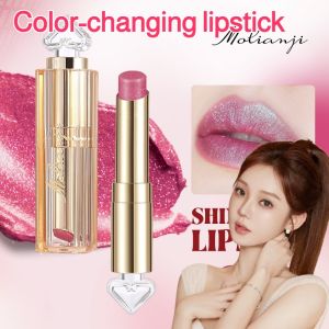 Temperature-changing moisturizing lipstick Pearlescent glitter lipstick Color-changing lipstick Lip protection and lip wrinkle reduction Colorful lip balm