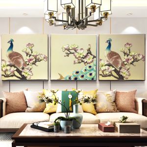 【3in1 】Lukisan Relief Hiasan/3PCS Modern luxury decorative 3D handicraft lucky painting/1703 Handmade