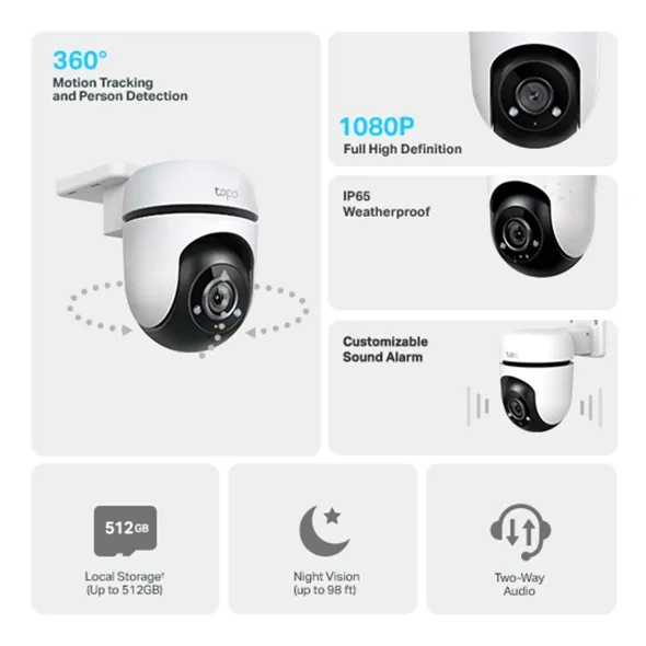 TP-LINK Tapo C500 Outdoor Pan/Tilt Security Wi-Fi Camera 1080P