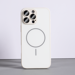 Sanptoch For Magsafe Matte Skin-friendly Phone Case For iPhone 16 / 15 / 14 / 13 / 12 Pro Max Built in Glass Lens Cover For iPhone 16 Pro Max Anti-fingerprint Shockproof Protection Casing with Glass Lens Film