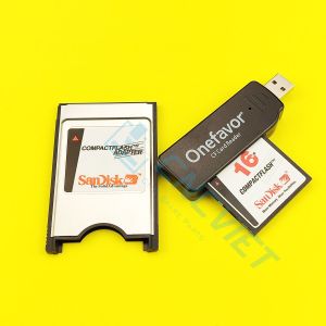 COMBO THẺ CF SANDISK CÔNG NGHIỆP – ĐẦU ĐỌC USB CF – ADAPTER CF PCMCIA - DÀNH CHO MÁY CNC