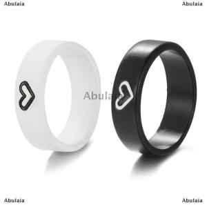 [COD] Abulaia Black and White Couple Rings Set Simple Cute Finger Rings for Women Fashion Accessories Jewelry